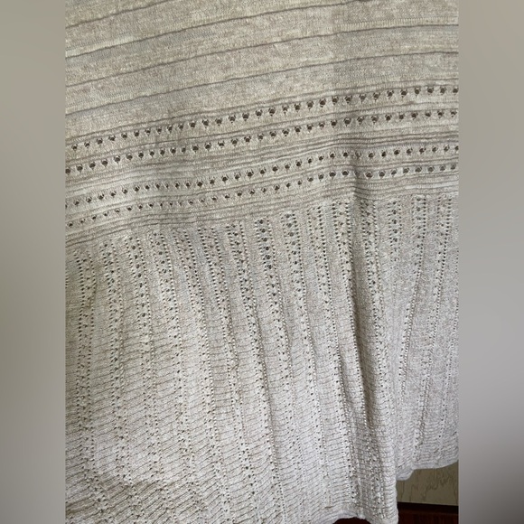 AMOUR VERT Linen Blend Textured Knit Sweater Body-con Dress Tank w/Flip Hem Sz L - Picture 2 of 9